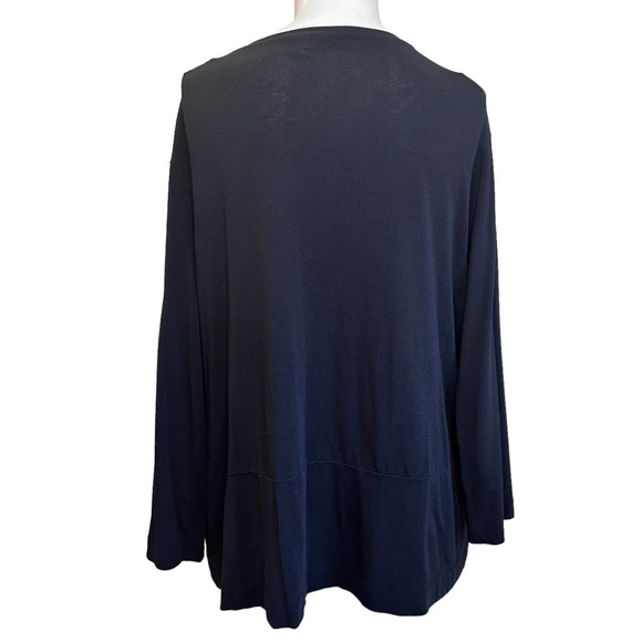 Bitte Kai Rand Black Stretch 3/4 Sleeve T-Shirt with Zippered Pockets sz S EUC - Picture 3 of 9